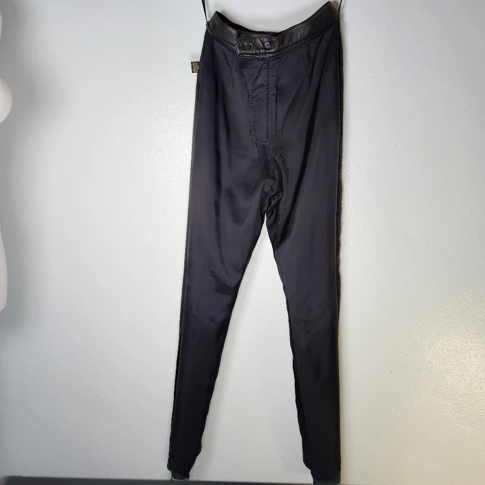 Dana Buchman Lamb Skin Leather Black Pants Size 2 - Picture 6 of 16